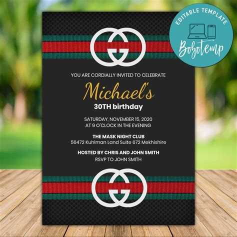 gucci themed party decorations|gucci party invitations.